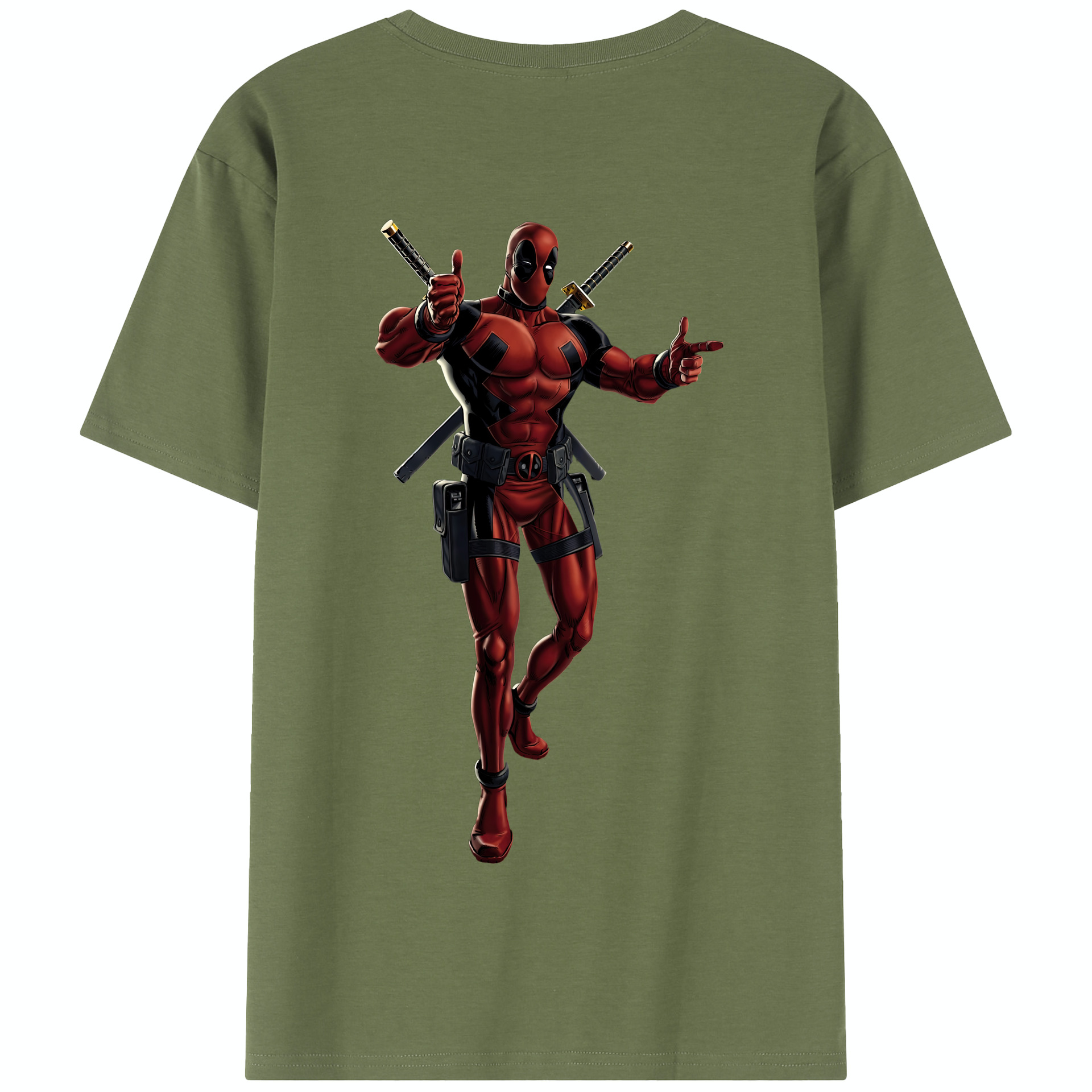 （画像用） Deadpool デッドプール 綿100％半袖Tシャツ（背面プリント）